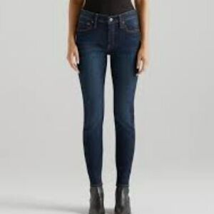 PREMIUM EDWIN PIXIE MID RISE SKINNY JEANS IN DARKER WASH SIZE 24 FROM EVEREVE